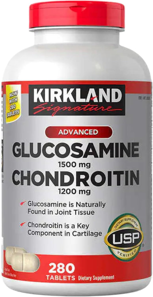 CostCo Kirkland Signature bottle front shows joint support formulation for daily use
