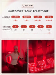 Cosytime red light therapy mat legs provides broad coverage for relaxation after activity.