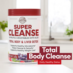 Country Farms Super Cleanse fiber and aloe close-up.
