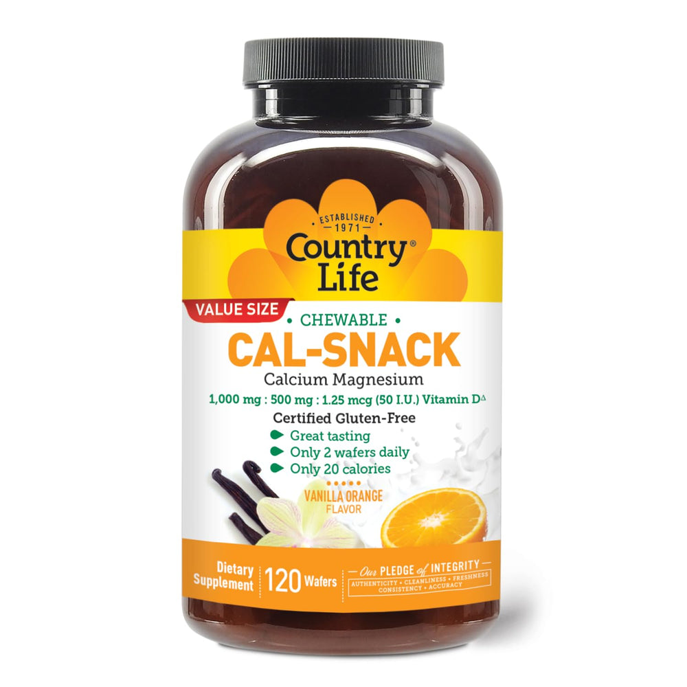 Country Life Cal-Snack bottle and label signal trusted dietary supplements.