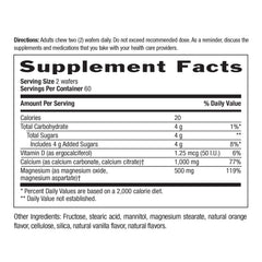 Nutrition facts label on Country Life Cal-Snack with minerals and D3.