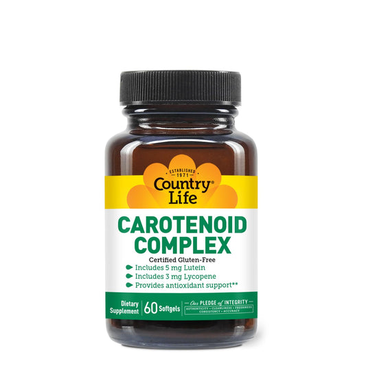 Country Life Carotenoid Complex bottle with softgels for everyday antioxidant support