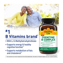 Ingredients list of Country Life Coenzyme B-Complex emphasizing B vitamins and choline.