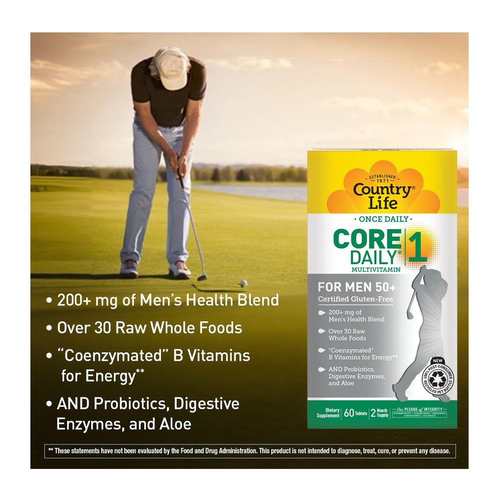 Country Life CORE Daily-1 with probiotics and enzymes supports digestive comfort.