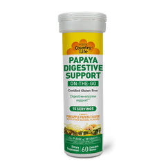 Country Life enzyme blend with papain, protease, and alpha-amylase aids digestion