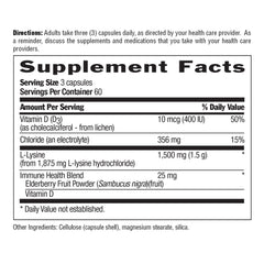 Country Life L-Lysine 1500mg vegan gluten-free label emphasizing clean ingredients.