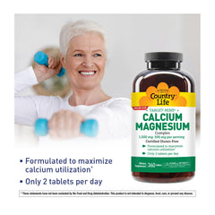 Country Life Target-Mins calcium magnesium dosage table for easy planning.