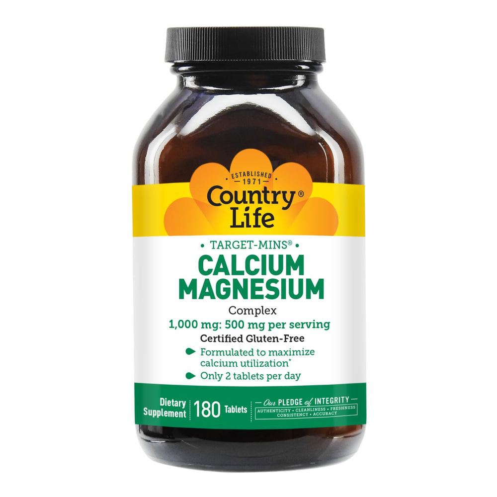Country Life Target-Mins label back shows calcium to phosphorus balance