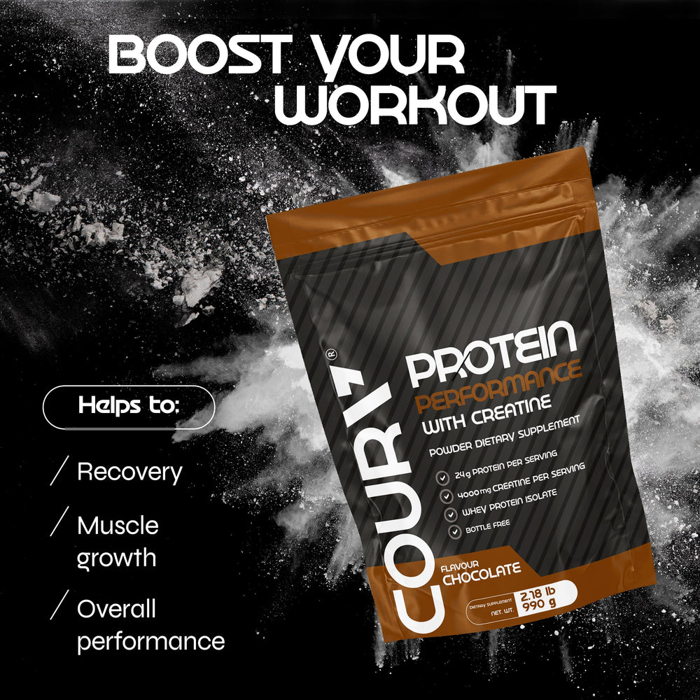 COURA post-workout recovery companion with chocolate or vanilla flavor to satisfy cravings and support nutrition