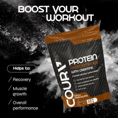 COURA post-workout recovery companion with chocolate or vanilla flavor to satisfy cravings and support nutrition