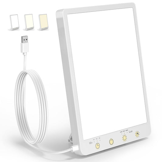 COVO light therapy lamp on desk delivering 10,000 lux for daytime energy