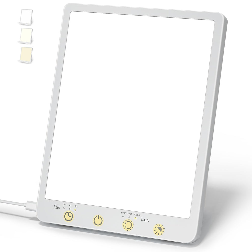 COVO light therapy lamp front view for bright mornings and mood boost.