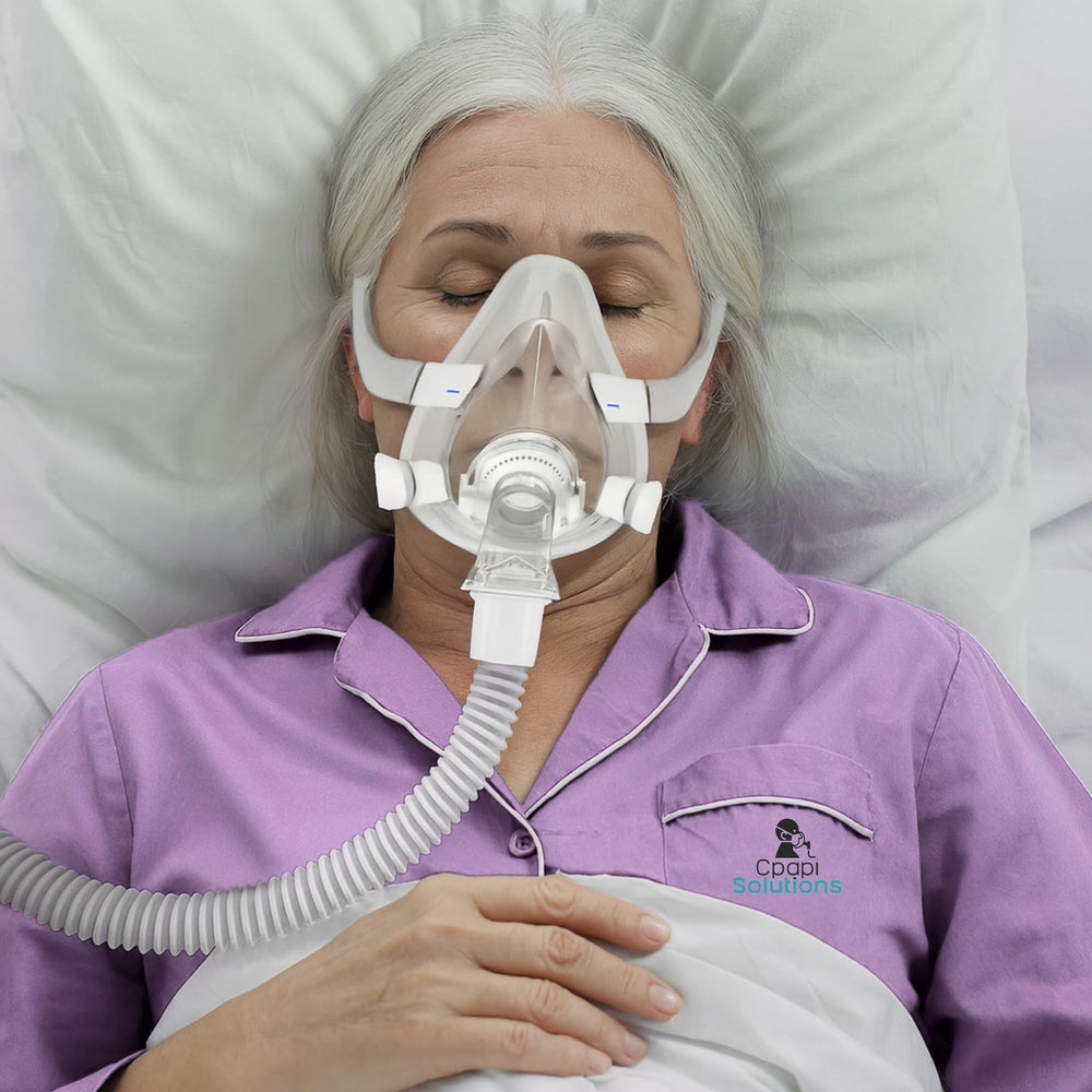 Night-use setup with CPAPi Solutions F20 demonstrates practical routine.