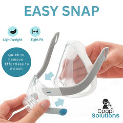 CPAPi Solutions F20 standard headgear offers adjustable, gentle fit.