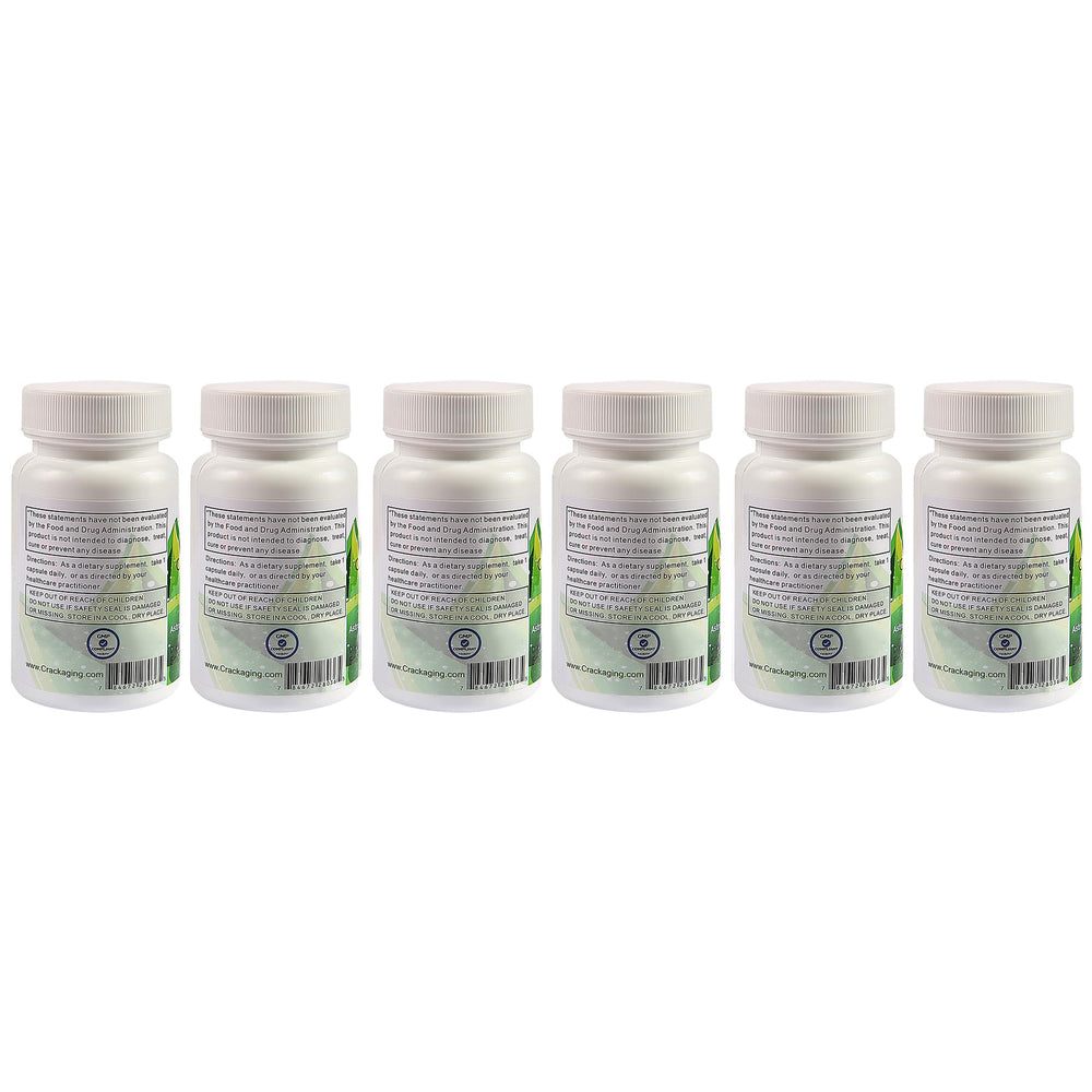 Crackaging Cycloastragenol capsules close-up highlighting veggie capsules for gentle absorption
