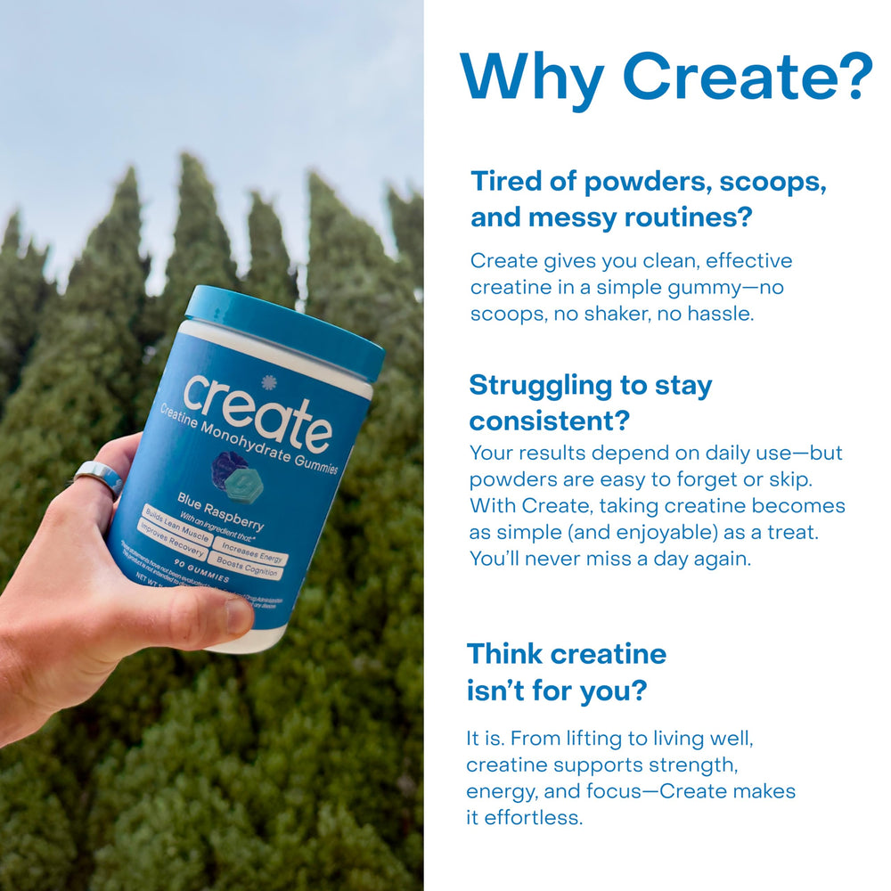 Create Creatine Gummies during workout session suggesting focus and endurance support.