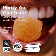 Create Creatine Monohydrate Gummies vegan label emphasizes plant-based formula