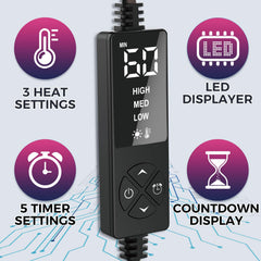 CREATRILL LED control panel shows temperature and timer settings