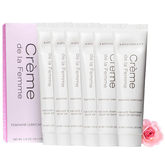 Creme de la Femme daily vaginal moisturizer tube delivers lasting moisture for daily comfort.