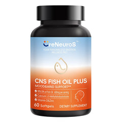 CreNeuroS CNS Fish Oil Plus softgels bottle—mood support potential.