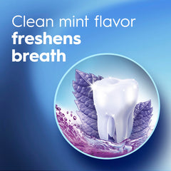 Crest 3D White Brilliance mint-foam close-up indicating refreshing taste.