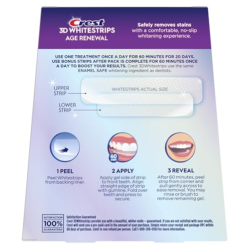 Professional-effects-plus Crest 3D Whitestrips Age Renewal in action