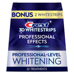 Crest 3D Whitestrips Professional Effects kit front view for home whitening.
