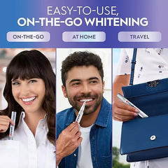 Crest 3DWhite pen tips closeup emphasizes precise application to target stains.