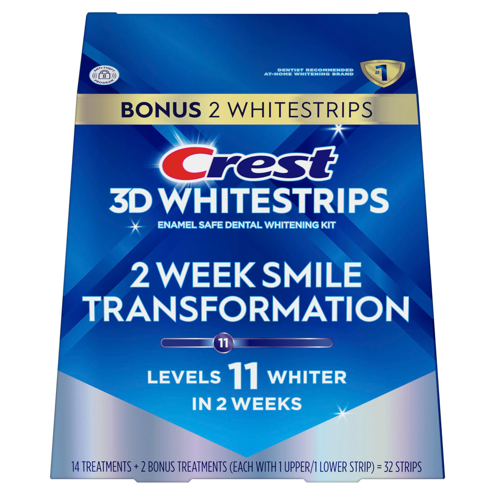 Crest Glamorous White before-after smile demonstrates noticeable whitening potential.