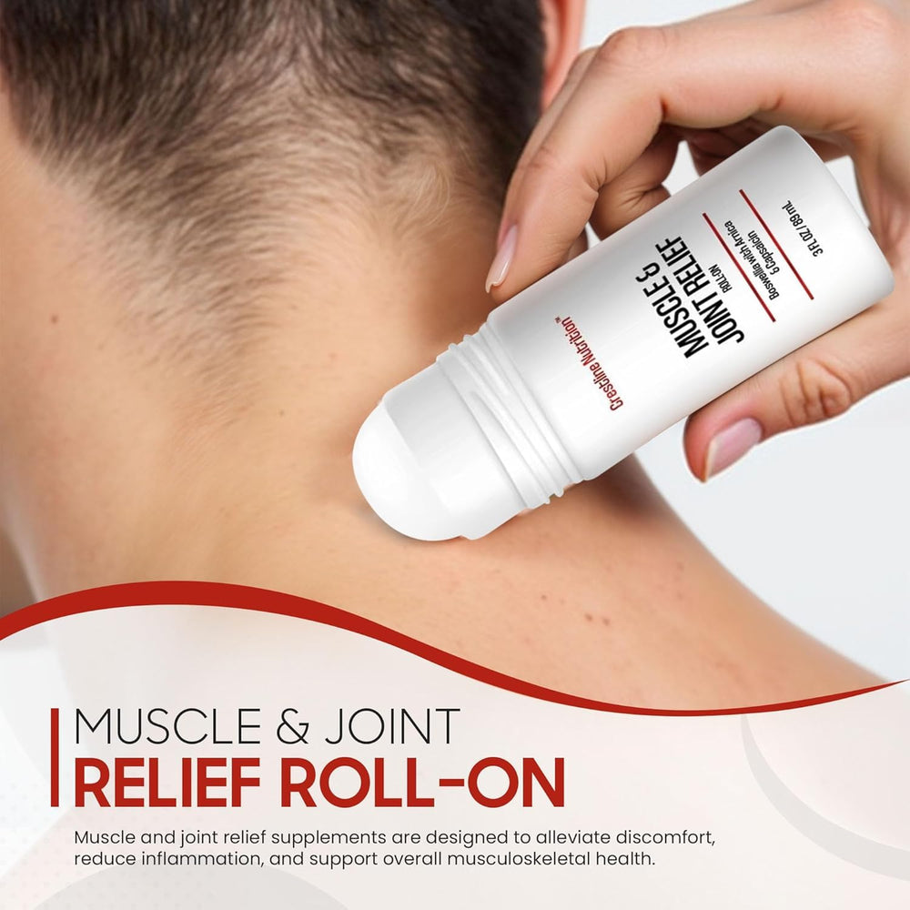 Crestline Nutrition Muscle & Joint Relief capsules collection highlights natural ingredients supporting mobility.