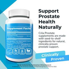 CRILA Prostate ingredients list featuring Crinum latifolium extract.