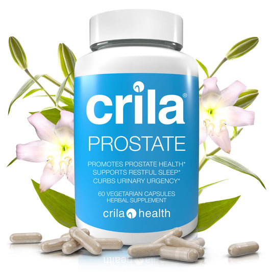 CRILA Prostate supplement bottle with clear label for easy daily use.