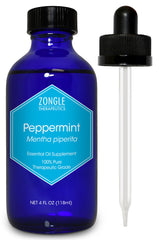 Crossactiv Peppermint Oil front label showing 4 oz bottle and safety certifications.