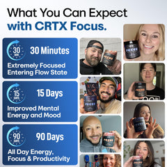CRTX Nutrition Focus supplement facts panel underscores transparent dosing.
