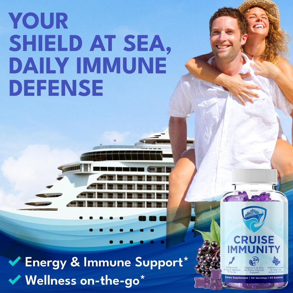 CRUISE IMMUNITY vegan, gluten-free gummies with plant-based pectin ingredients