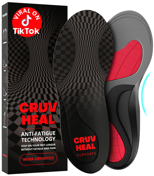 CRUVHEAL Work Orthotic Insole with cushioned heel for long-shift anti-fatigue support.