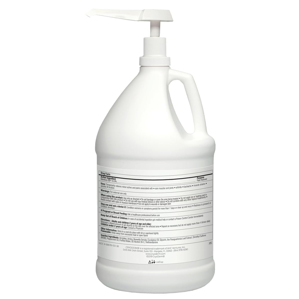 CryoDerm cold therapy gel bottle pour demonstrates easy portion control for targeted relief