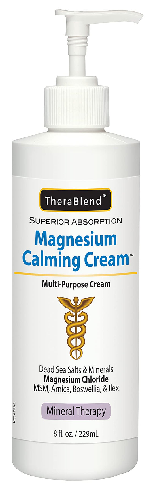 CryoDerm magnesium calming cream 8 oz packaging with mineral-rich formula.