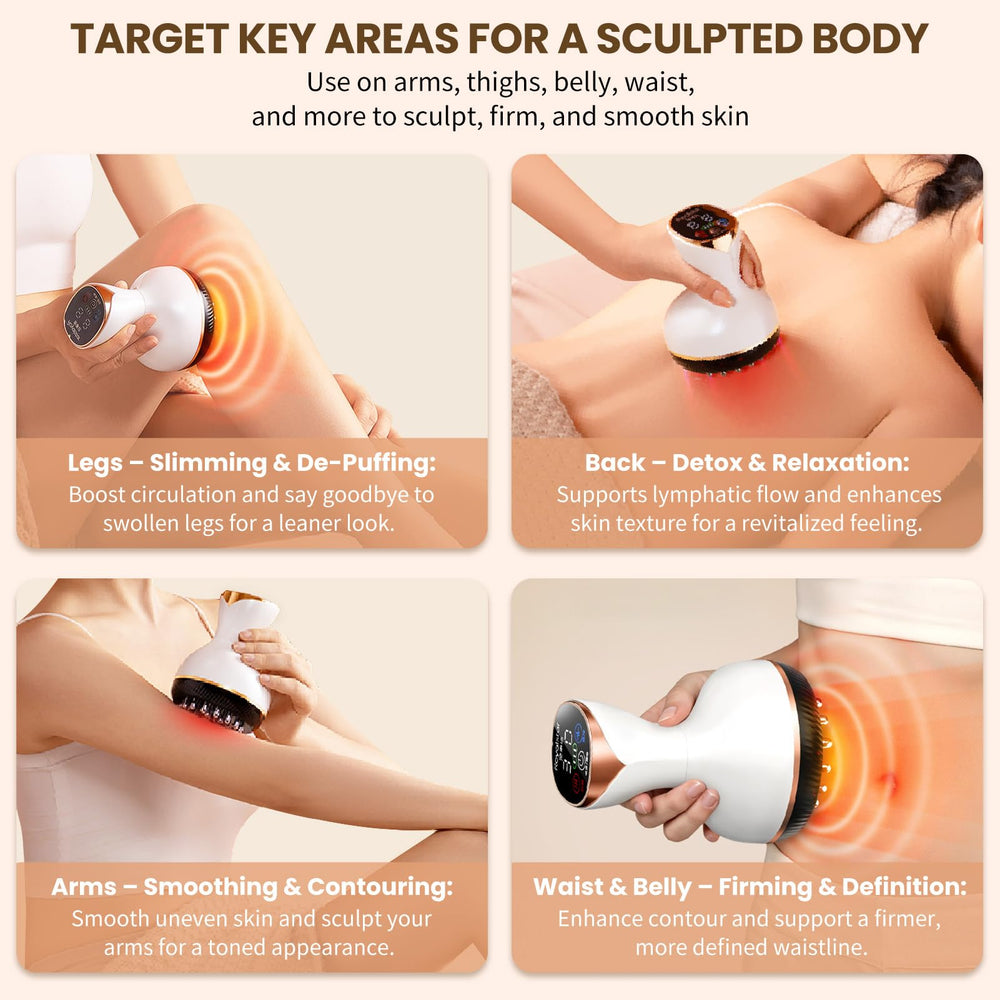 CRYSNATM constant temperature function warms skin for relaxed muscles.