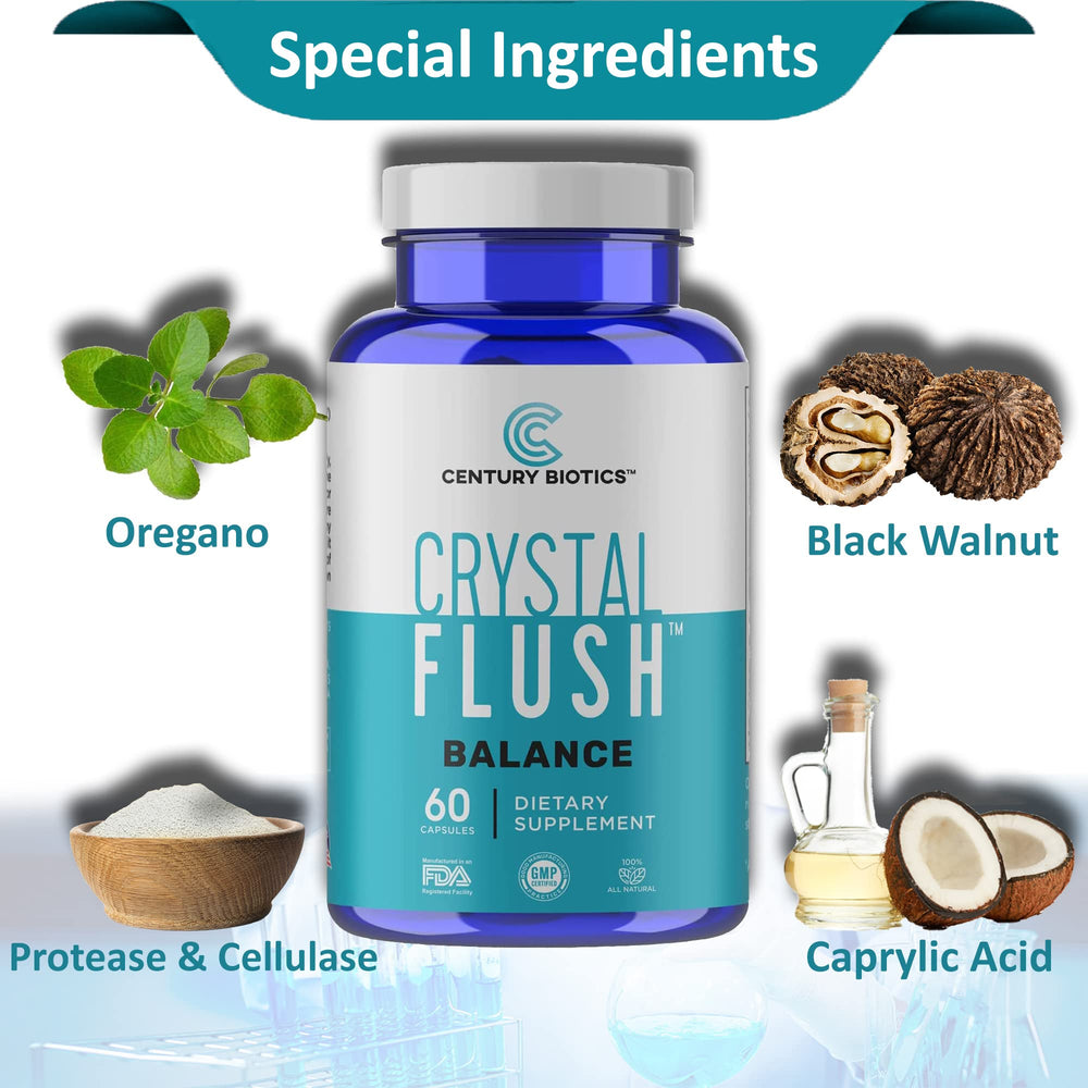 Crystal Flush 2-step solution packaging highlighting simple routine