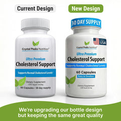 CRYSTAL PEAKS NUTRITION bottle back with ingredient highlights for daily wellness.