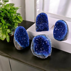 CrystalHola blue geode quartz decorative centerpiece for serene rooms