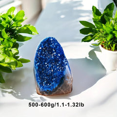 CrystalHola blue geode quartz exterior raw rock provides natural character