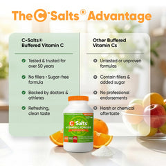 Organic vegan non-GMO C-Salts Vitamin C powder label.