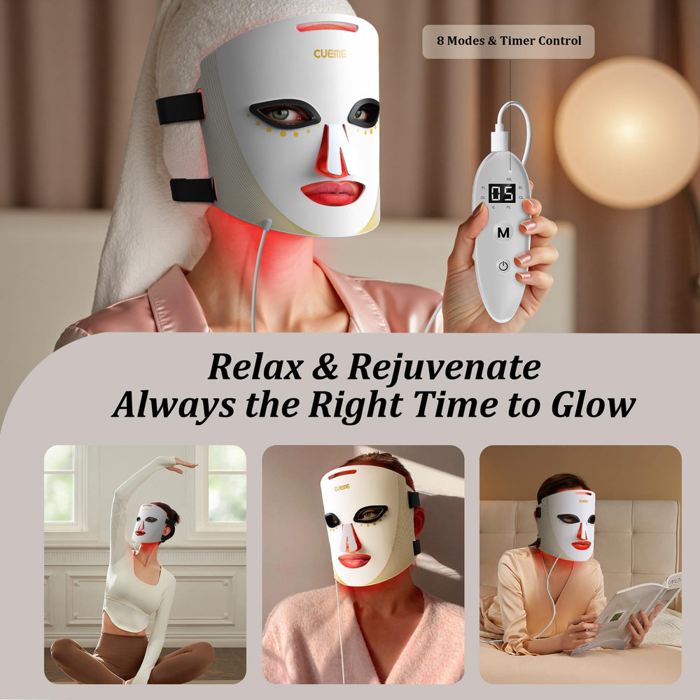 CUEME LED Light Therapy Mask portable design, use at home or on the go.