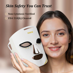 CUEME LED Light Therapy Mask side view, comfortable, targeted use.