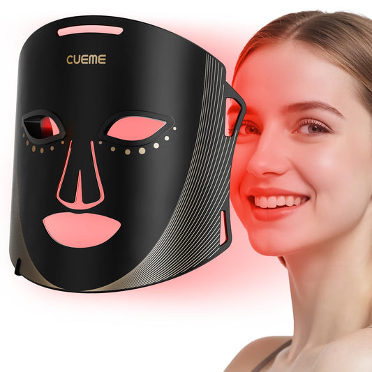 CUEME red light therapy mask front view for at-home skincare sessions