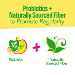 Culturelle Kids Probiotic + Fiber packets dissolving in yogurt for gentle regularity