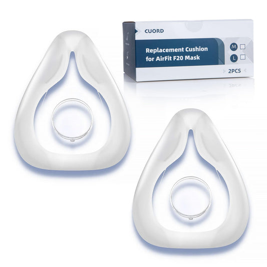CUORD 2-pack replacement cushion for AirFit F20 delivers secure seal and comfort.