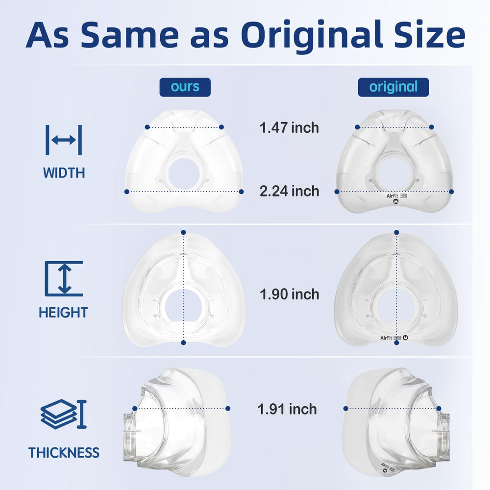CUORD nasal cushion seals around the nose for a leak-free sleep experience.